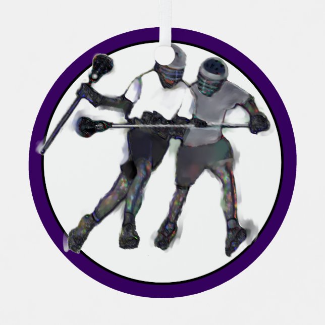 Unique Lacrosse Player Award Metal Ornament (Front)