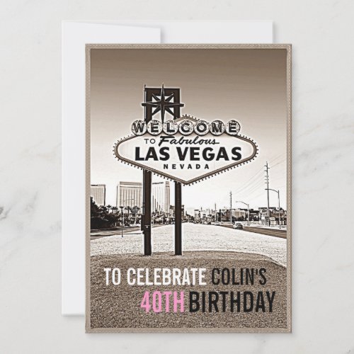 Unique Las Vegas Birthday Party Invitation