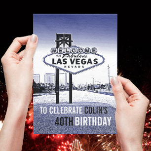 Unique Las Vegas Male's Birthday Party Invitation