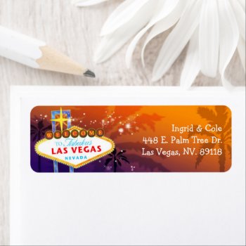 Unique Las Vegas Wedding Return Address Label by BridalHeaven at Zazzle