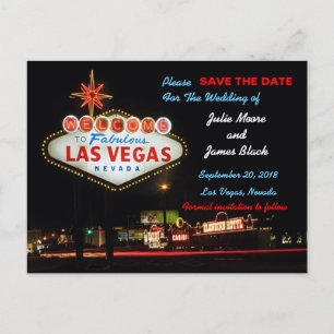 Unique Las Vegas Wedding Save The Date Announcement Postcard
