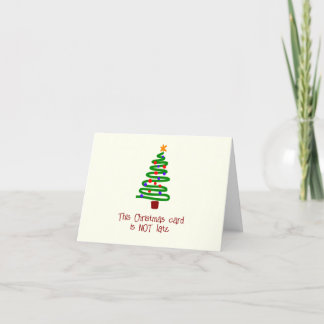 Unique Late Christmas Card Retro Hand-Illustrated