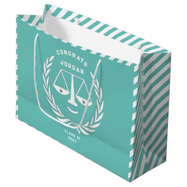 Unique Law School Grad Large Gift Bag (Front Angled)