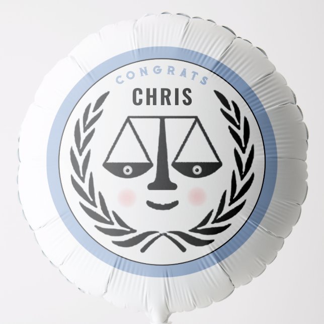 Unique Law School Grad Party Balloon (Front)