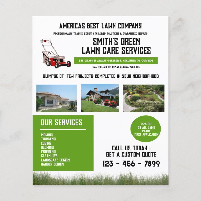 Unique Lawn Care lawn mowing landscaping Flyer (Front)