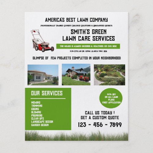 Unique Lawn Care lawn mowing landscaping Flyer