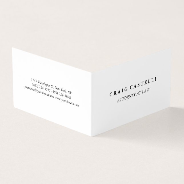 Unique Lawyer Black White Business Card (Outside)