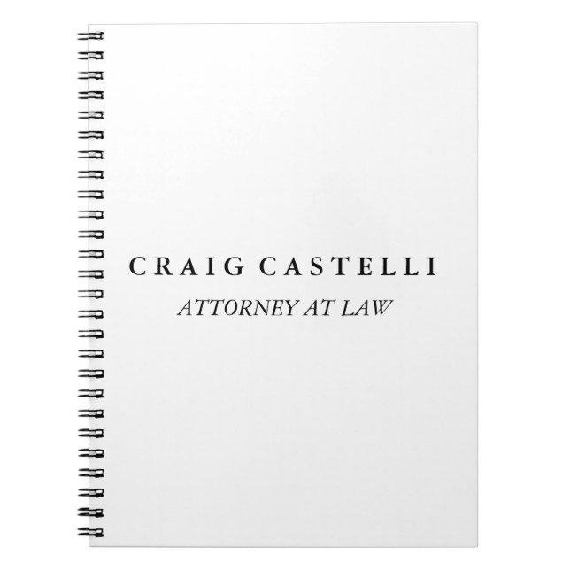 Unique Lawyer Black White Business Notebook (Front)