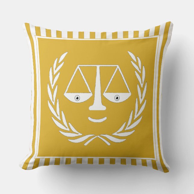 Unique Lawyer Gold Throw Pillow (Front)