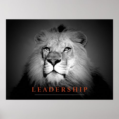 Unique Leadership King Lion Portrait Artwork Poster