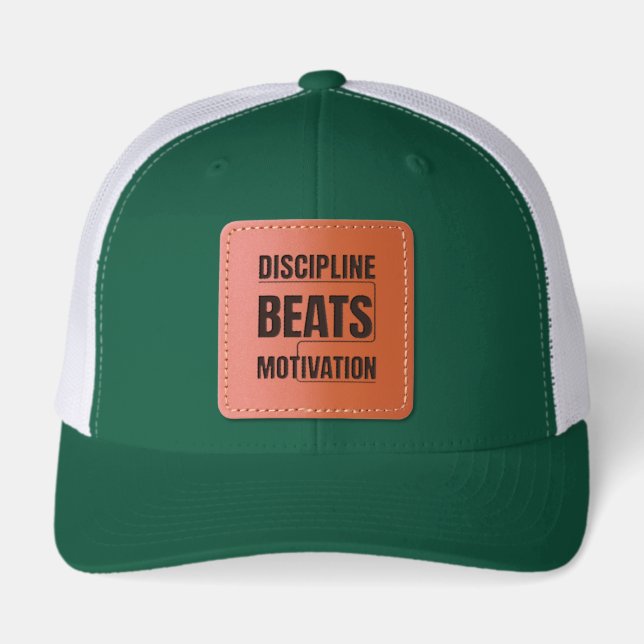 Unique Leather Patch Hat | Stylish Everyday Cap  (Front)