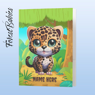 Unique Leopard Kitten Safari Jungle Animal Pocket Folder