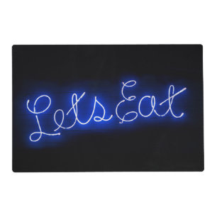 Unique Let's Eat Vintage Neon Sign Placemat