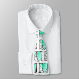 Unique Letter C Initial Teal Neck Tie