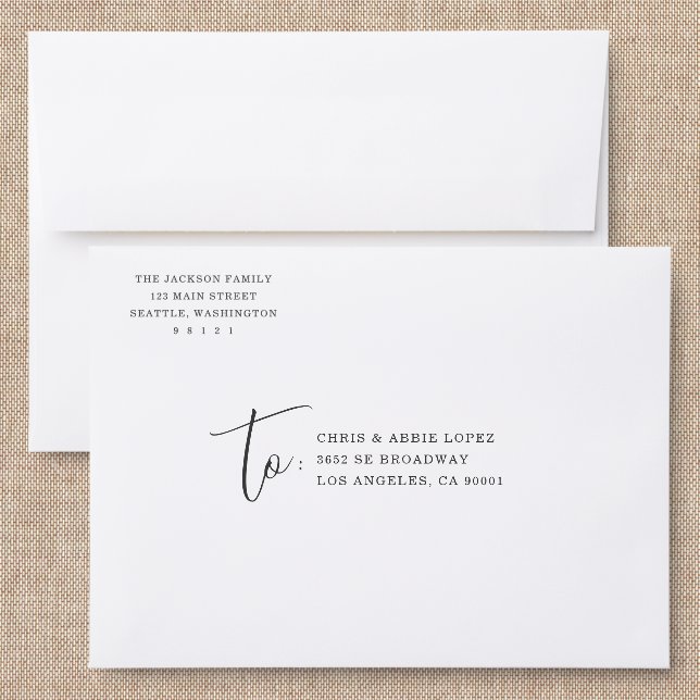 Unique Lettering Serif Addressed Envelopes (Linen)