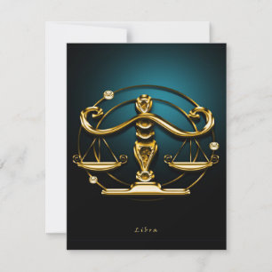 Unique Libra Gold - Vintage Cute Birthday Gift Invitation