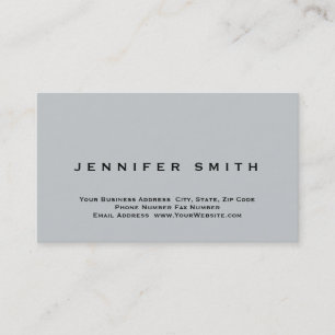 Unique Light Grey Plain Standard Business Card