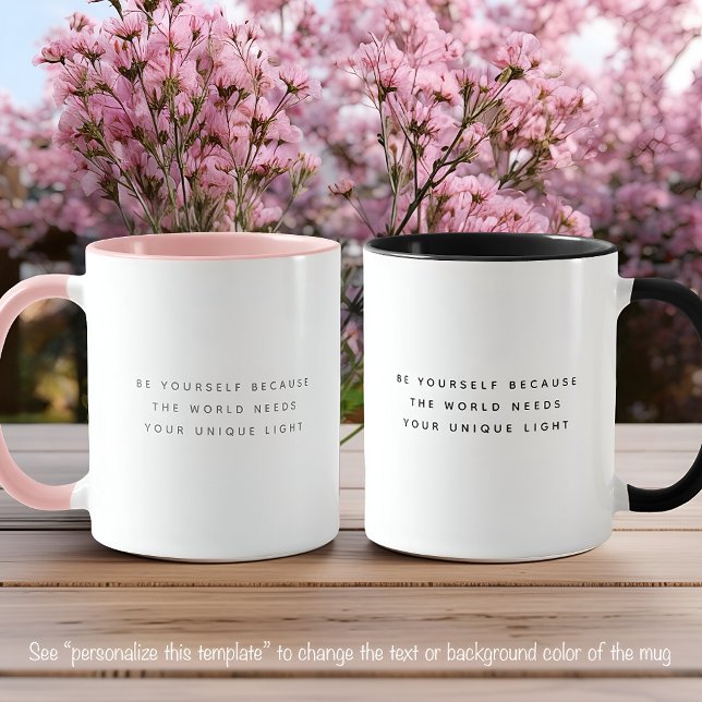 Unique Light Quote Trendy Gray Font Two Tone Mug (Creator Uploaded)