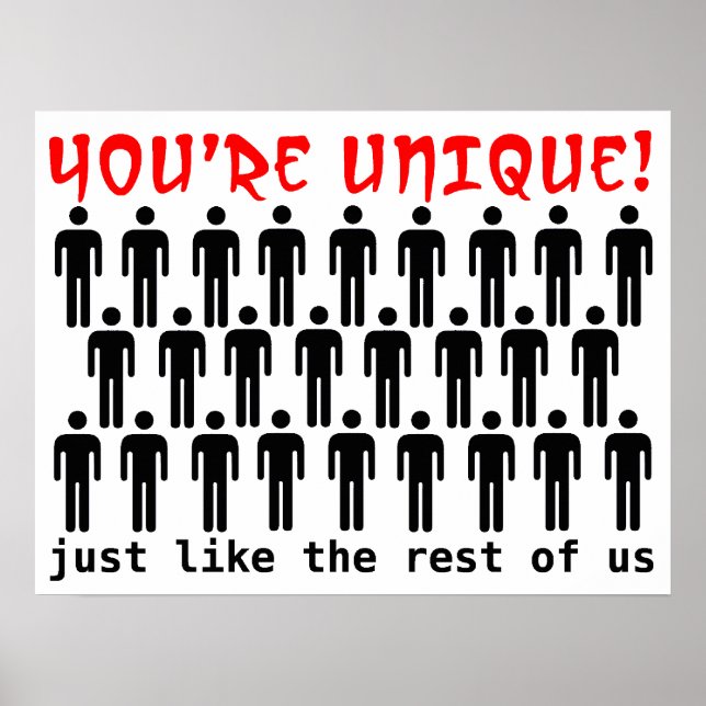 Unique Like Us Funny Poster (Front)