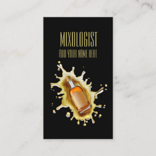 Unique Liquor Bottle Splash Bartender Mixologist Business Card