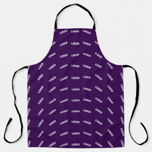 Unique Logo or Any Uploaded Image Pattern Purple Apron