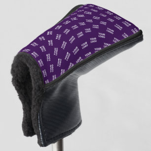Unique Logo or Any Uploaded Image Pattern Purple Golf Head Cover