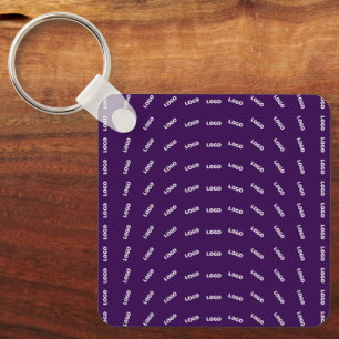 Unique Logo or Any Uploaded Image Pattern Purple Keychain