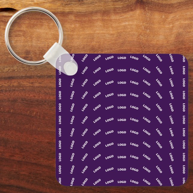 Unique Logo or Any Uploaded Image Pattern | Purple Keychain (Front)