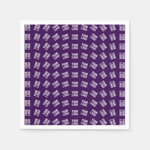 Unique Logo or Any Uploaded Image Pattern Purple Napkins