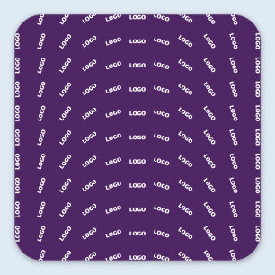 Unique Logo or Any Uploaded Image Pattern   Purple Square Sticker