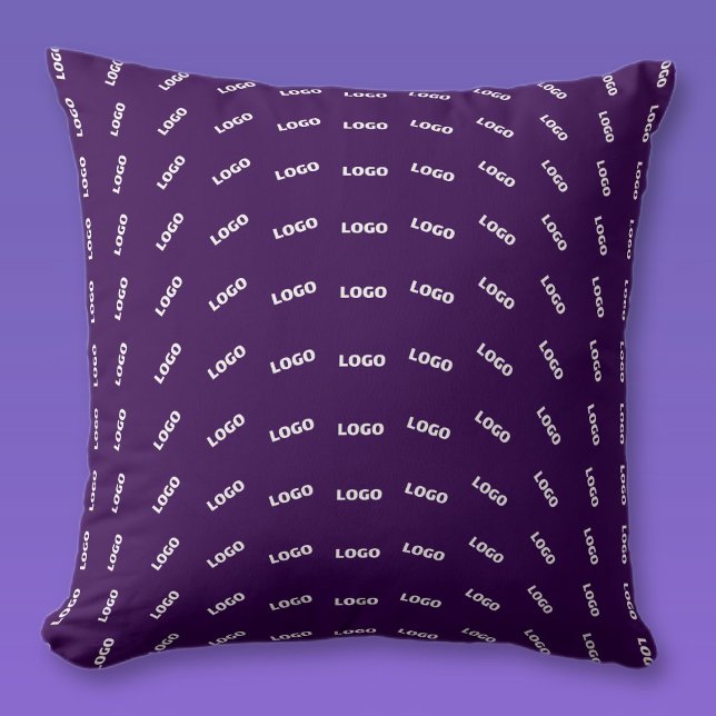 Unique Logo or Any Uploaded Image Pattern | Purple Throw Pillow (Creator Uploaded)