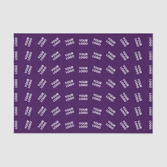 Unique Logo or Any Uploaded Image Pattern | Purple Tissue Paper (Front)