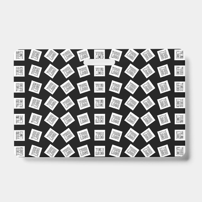 Unique Logo or Image Pattern | Black (editable) Badge (Front)