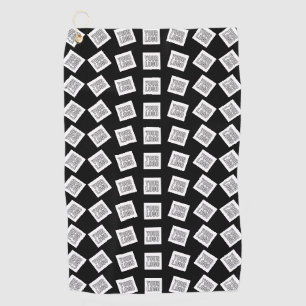 Unique Logo or Image Pattern Black (editable) Golf Towel