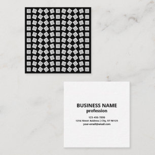 Unique Logo or Image Pattern Black (editable) Square Business Card