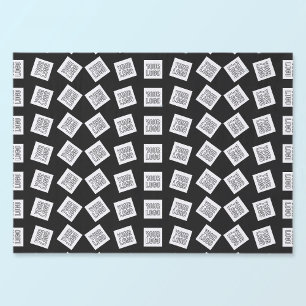 Unique Logo or Image Pattern   Black (editable) Tissue Paper