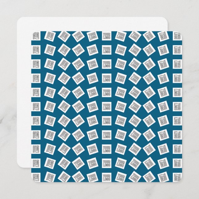 Unique Logo or Image Pattern | Blue (editable) Note Card (Front/Back)