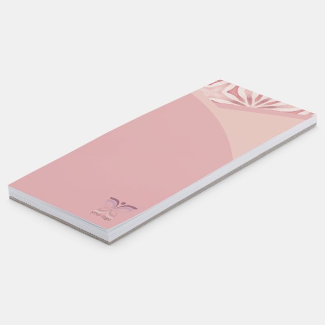 Unique Logo or QR Code Pink Geometric Pattern Magnetic Notepad (Angled)