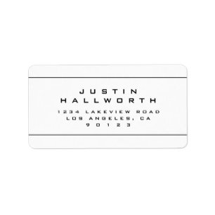 Unique Looking Black & White Return Address Label