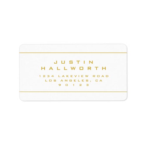 Unique Looking Gold  White Return Address Label