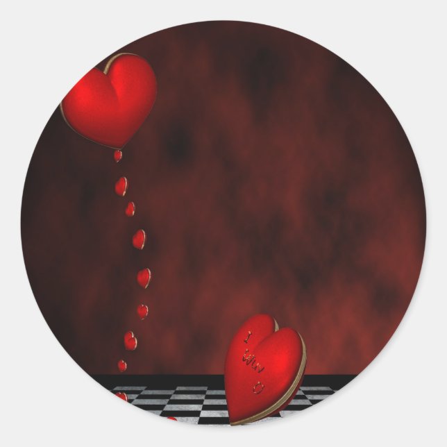 Unique Love Checked Design Stickers (Front)