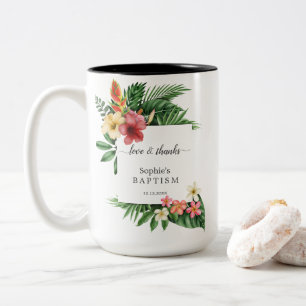Unique Lush Tropical Garden Floral Bloom Baptism Two-Tone Coffee Mug