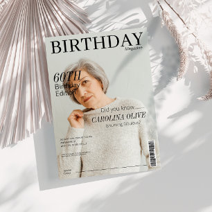Unique Magazine cover 60th Birthday party Invitation