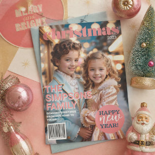 Unique Magazine Cover Christmas Holiday Card
