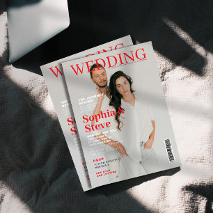 Unique magazine cover photo wedding invitation