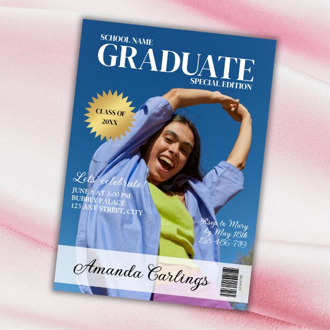 Unique Magazine Graduate Photo 2026 Graduation Invitation (Unique Magazine Graduate Photo 2024 Graduation Invitation)