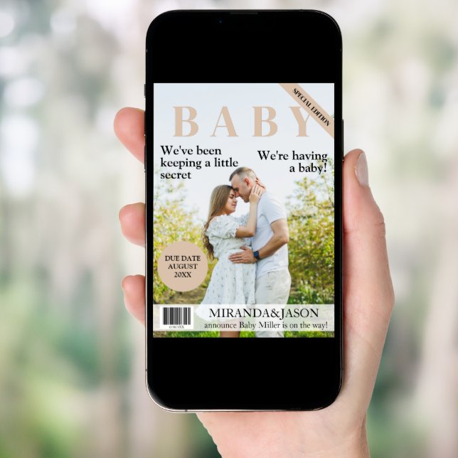 Unique Magazine Style Photo Pregnancy Announcement (Front Digital)