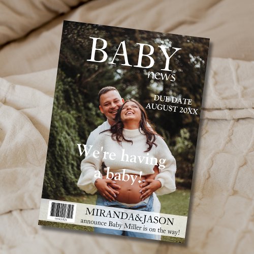 Unique Magazine Style Photo Pregnancy Announcement
