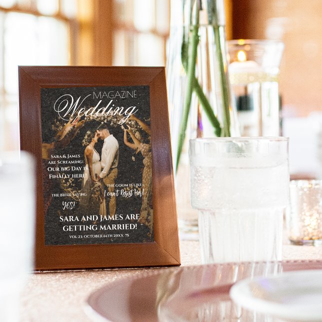 Unique MAGAZINE Timeline Wedding Programs Table Tent (Creator Uploaded)