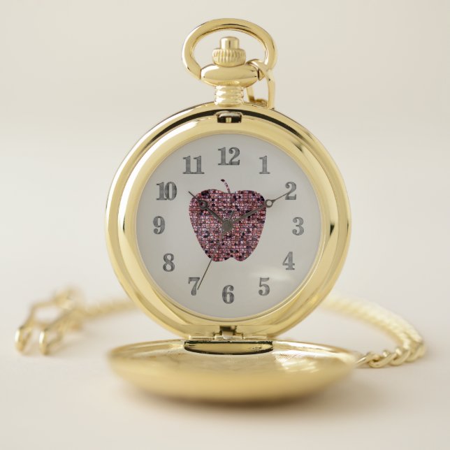 Unique Male Teacher Appreciation Classroom Apple Pocket Watch (Inside)